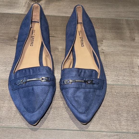 Blue Suede Feel Flats - Picture 2 of 6